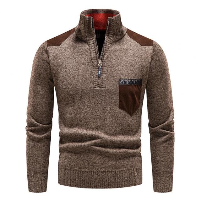 Hochwertiger Herrenpullover in Beige, bietet langlebigen Komfort den ganzen Winter.