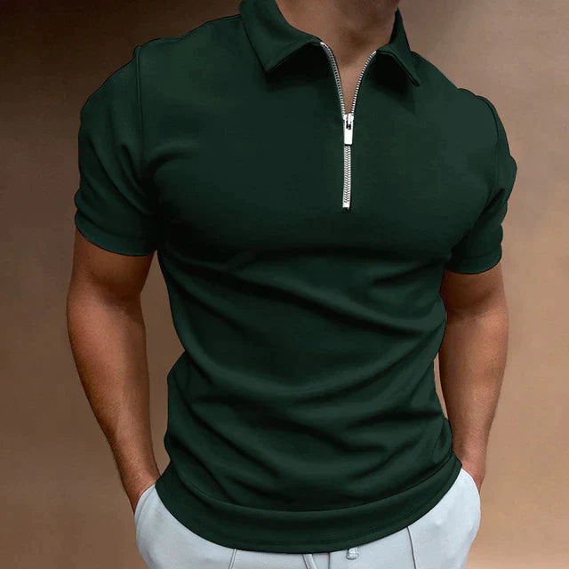 Zeitloses Herren Reißverschluss-Polohemd für einen gepflegten Männer-Stil, ideal für Smart Casual.