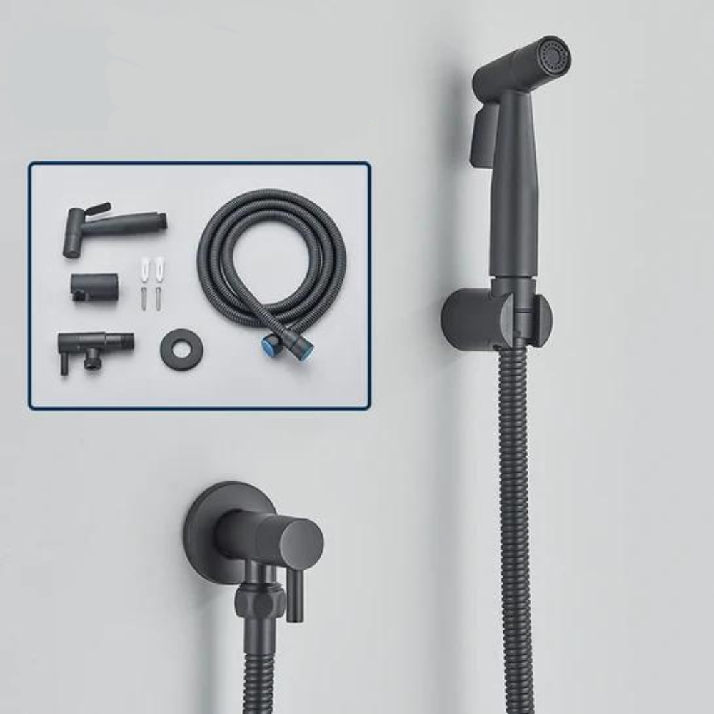 Bad-Accessoire: Praktische Bidet Handbrause aus Edelstahl für komfortable Intimhygiene und Reinheit.