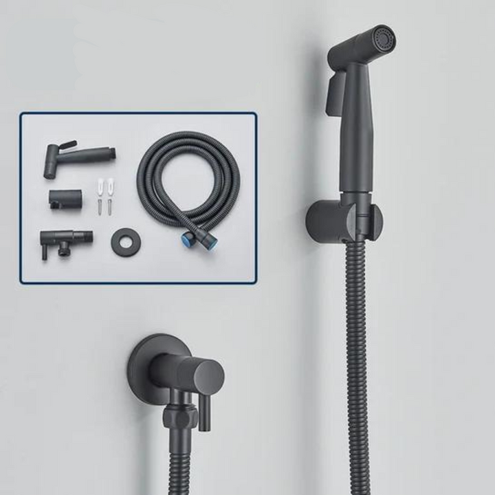 Bad-Accessoire: Praktische Bidet Handbrause aus Edelstahl für komfortable Intimhygiene und Reinheit.