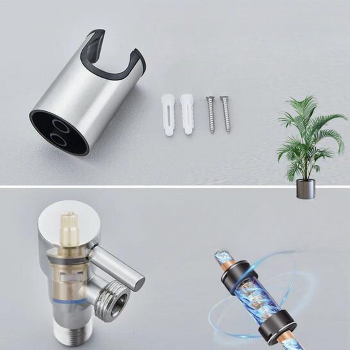 Vielseitige Bidet Handbrause zur hygienischen Intimreinigung, aus hochwertigem Edelstahl gefertigt.