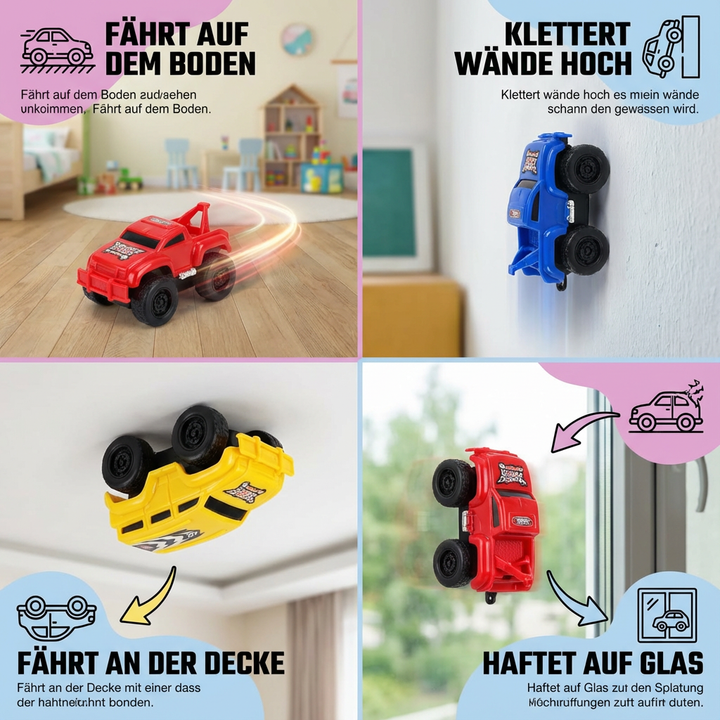 Geschenkidee: Innovatives Magnetspielzeug, Wandkletterauto. Vertikaler Fahrspaß für Kinder ab 3 Jahren. Tolles Rennauto.