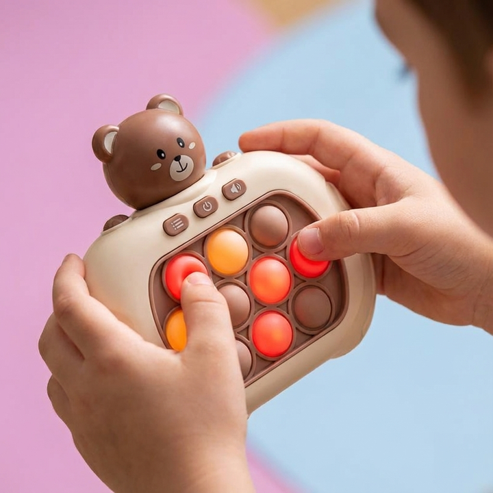 Buntes Geschicklichkeitsspiel "Plopp" für Kinder & Erwachsene, Spaß und Wettkampf garantiert.