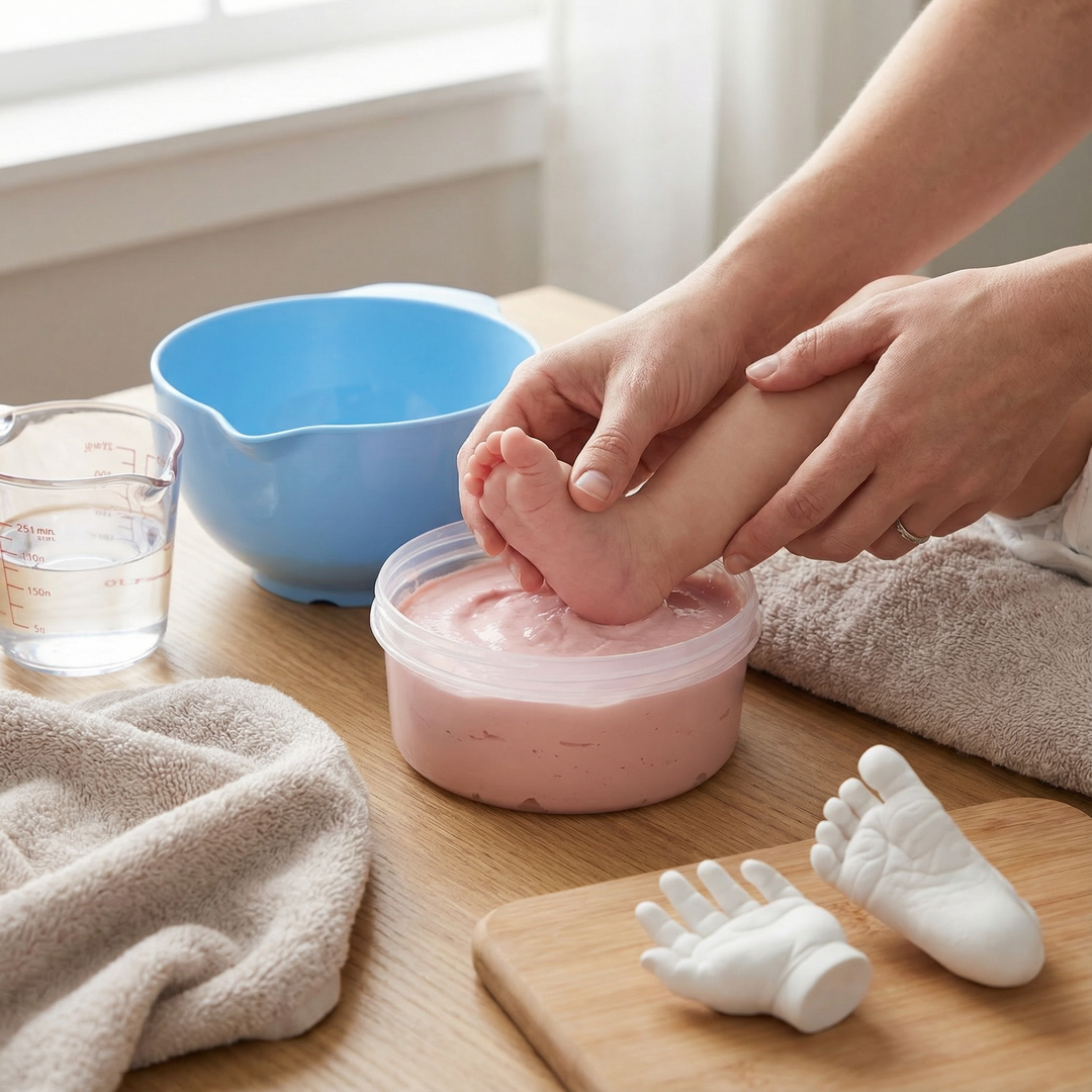 Baby Hand- & Fußabdruck Set für Neugeborene. Kreativset mit allem Zubehör für eine unvergessliche Erinnerung.