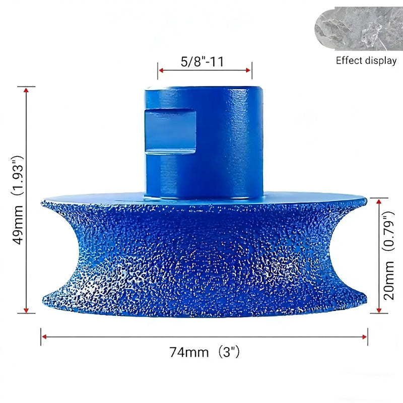 74mm Diamantschleifscheibe für Winkelschleifer, ideal zum Schleifen von Beton, Marmor und Granit bei Renovierung.
