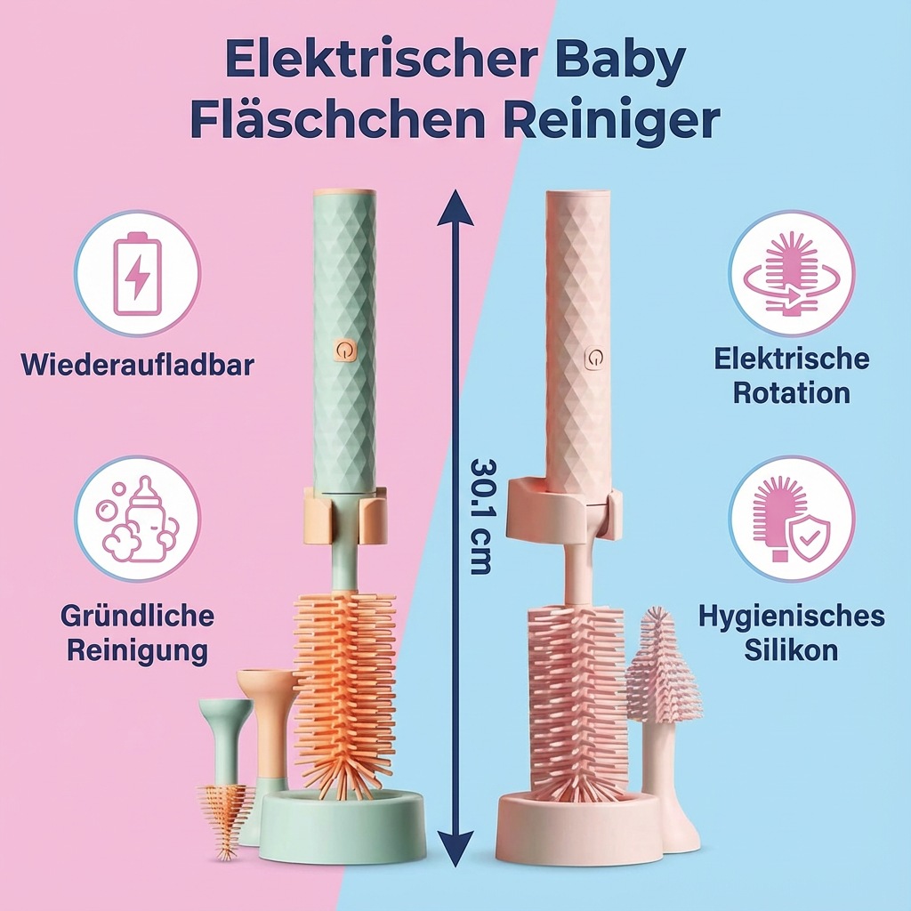 Praktischer elektrischer Babyflaschenreiniger, das perfekte Geschenk für Eltern für einfache Flaschenhygiene.