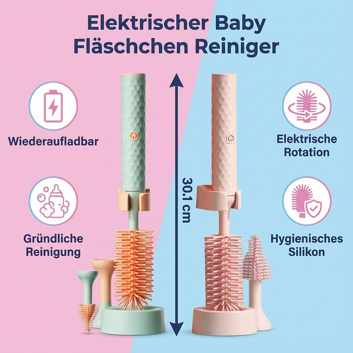Praktischer elektrischer Babyflaschenreiniger, das perfekte Geschenk für Eltern für einfache Flaschenhygiene.
