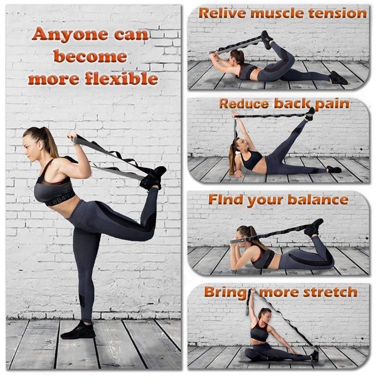 Multifunktionaler Yogagurt für Dehnen, Flexibilität & Muskelentspannung. Unverzichtbar für Yoga, Pilates & Training.