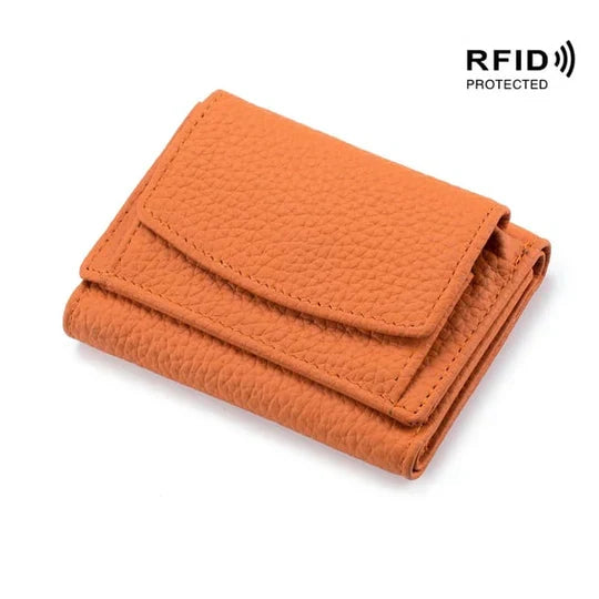 Praktisches Mini-Portemonnaie in frischem Grün mit RFID-Blocker und sicheren Fächern.