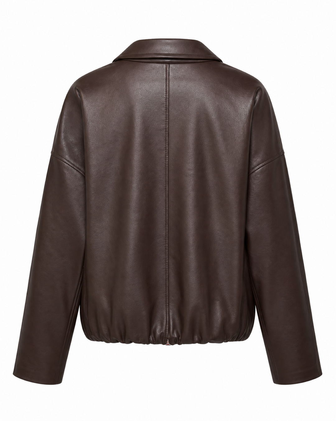 Stylische Freizeitjacke für Damen, vorne offen, mit gerafftem Saum und klassischem Kentkragen.