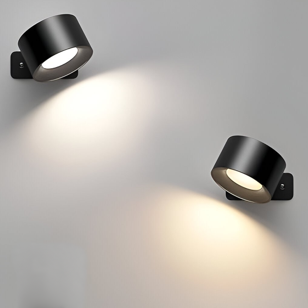 Flexible LED-Wandleuchte FlexiGlow, kabellos, dimmbar mit 360° drehbarem Magnetfuß als Leseleuchte.