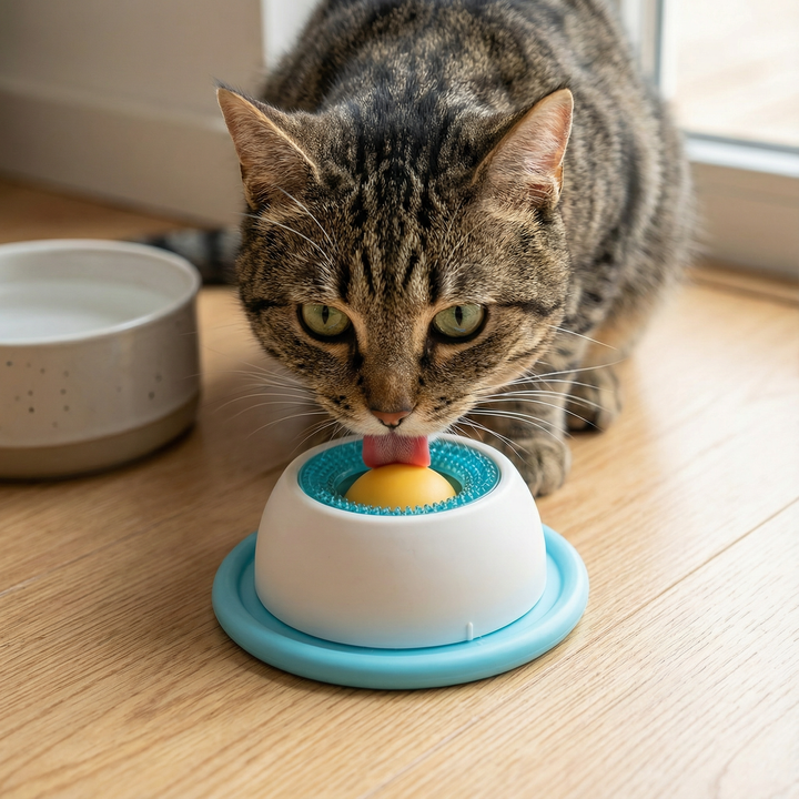 Katzen-Futterspielzeug: Leckmatte aus Silikon fördert langsames Fressen, Gehirntraining & Stressabbau.