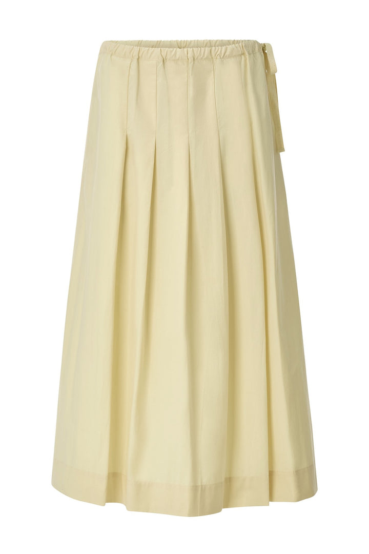 Damen Midi-Faltenrock A-Linie, Kellerfalten, elegantes Design für Freizeit und Büro.