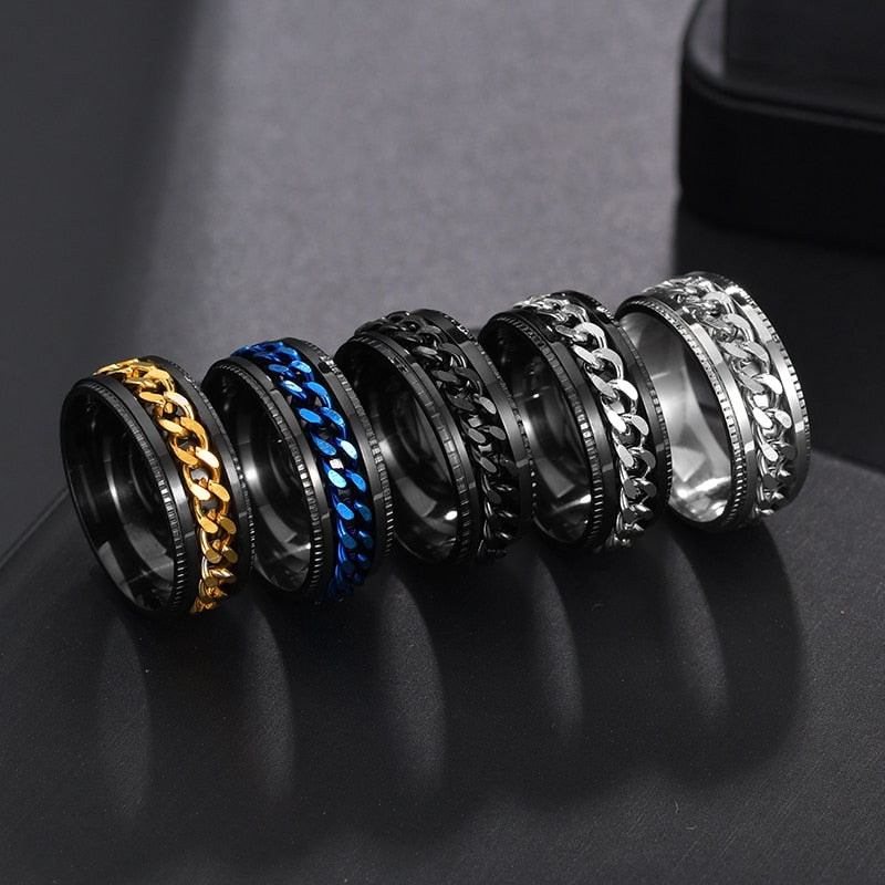 Edelstahl-Angstring für Damen & Herren, beruhigender Spinnerring gegen Angst und Stress, fördert Konzentration.