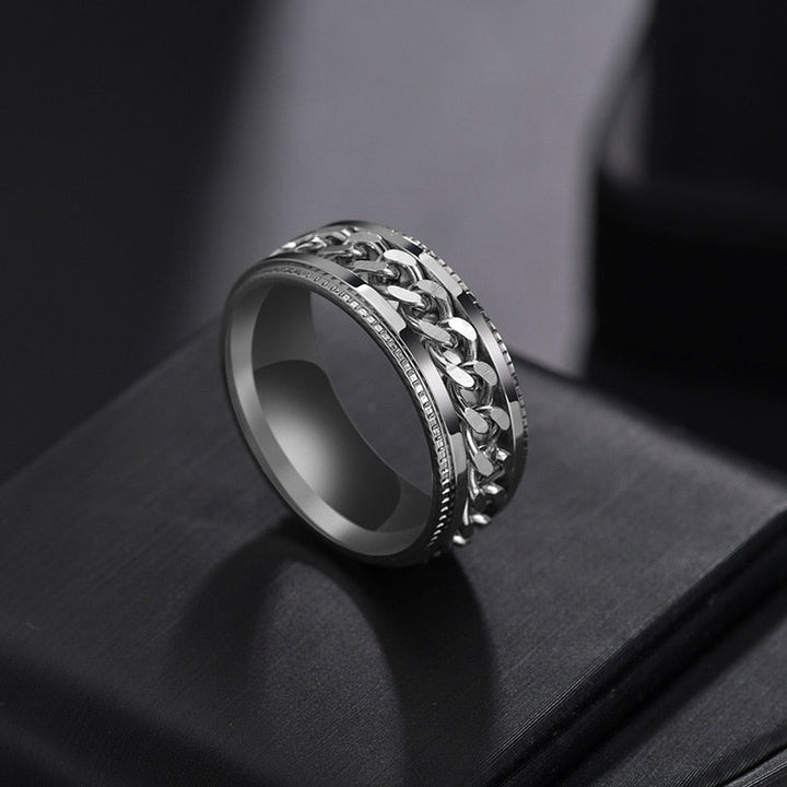 Elegante Edelstahl-Ringe, Angstring für Damen & Herren als beruhigender Fidget-Schmuck.