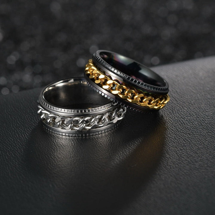 Zeitloser Angstring aus Edelstahl, Unisex-Spinnerring zur Förderung von Entspannung und Fokus.