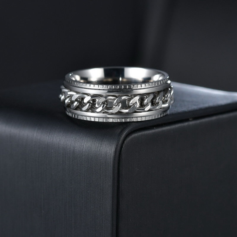 Beruhigender Fidget-Ring für Damen und Herren, hochwertiger Edelstahl-Angstring gegen Stress.