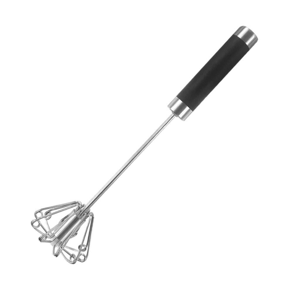Automatischer Push-Schneebesen aus Edelstahl zum mühelosen Aufschlagen von Eiern, Saucen und Cremes.