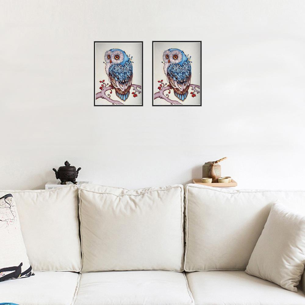 Glitzerndes Edelstein Malerei Set "Eule"; Schritt-für-Schritt Diamond Painting für zu Hause.