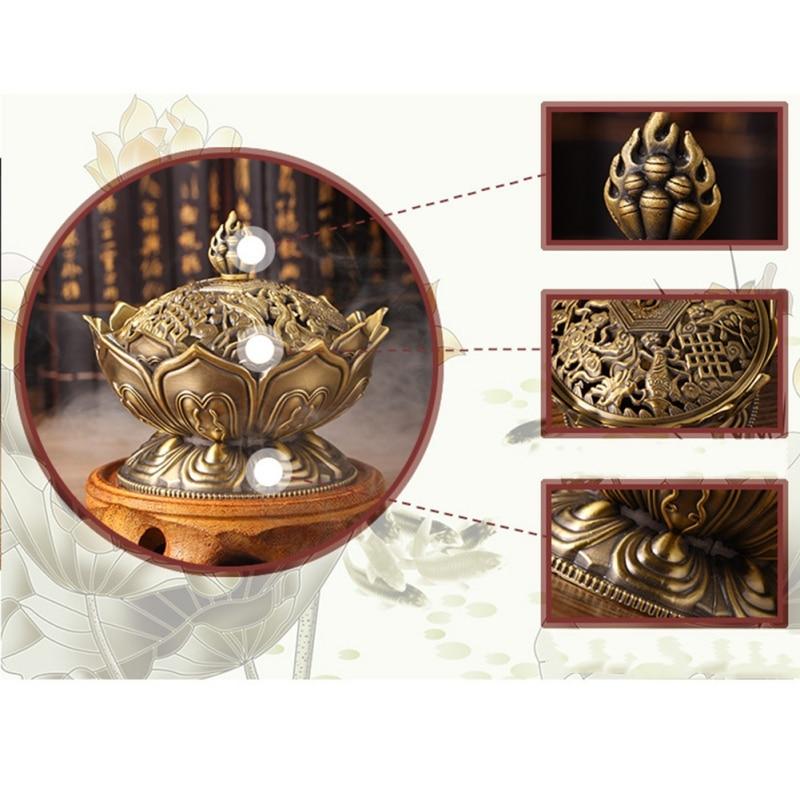 Elegantes Räuchergefäß mit Lotusblume Design aus Zinklegierung, perfekt für spirituelle Praxis & Wohnkultur.