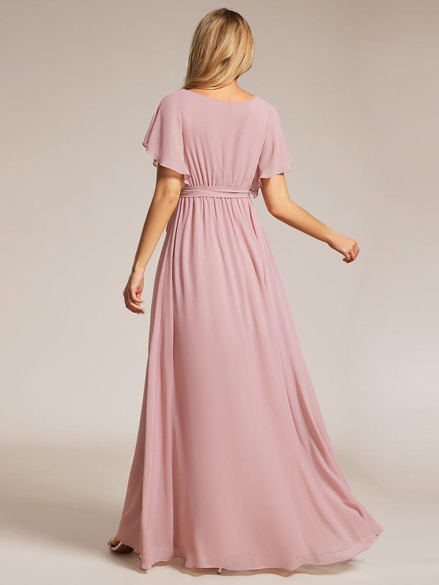 Stilvolles mintgrünes Abendkleid A-Linie mit Flügelärmeln, für festliche Anlässe & Gala.