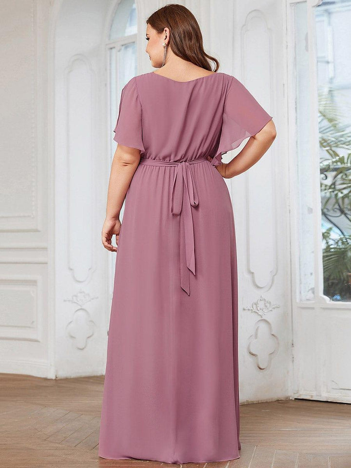 Schwarzes Maxikleid A-Linie mit V-Ausschnitt, elegant für Hochzeitsgast.