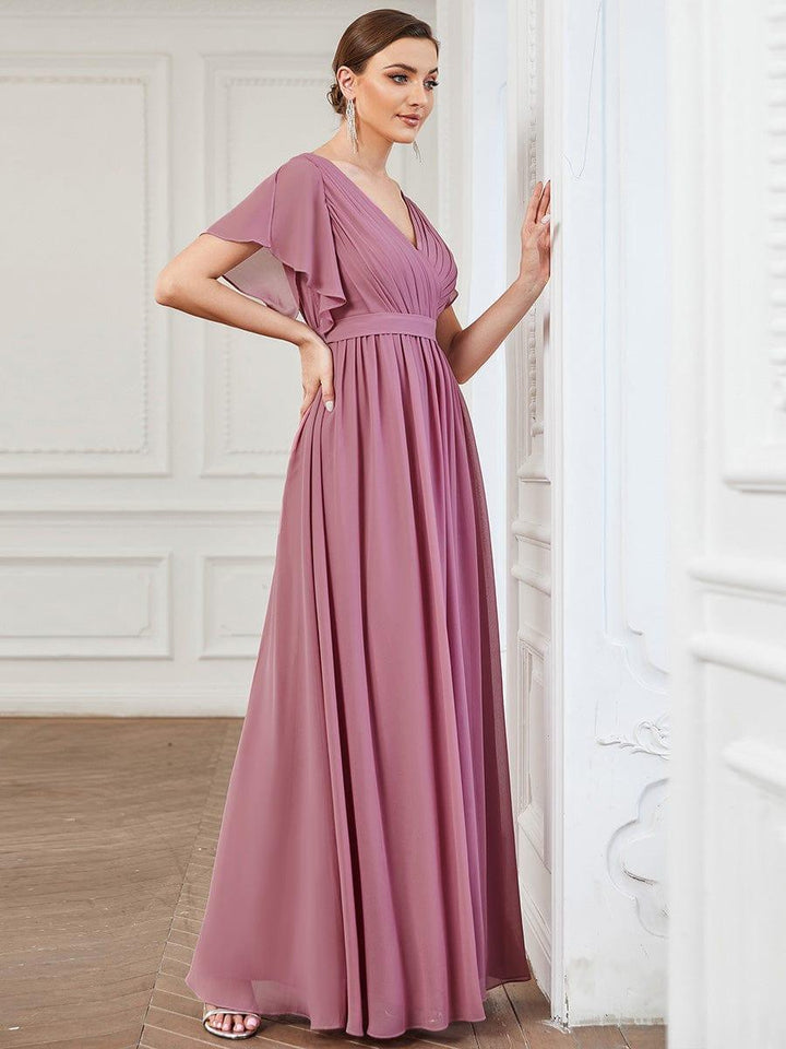Schwarzes A-Linie Abendkleid, elegant, Maxilänge, V-Ausschnitt, für Gala.