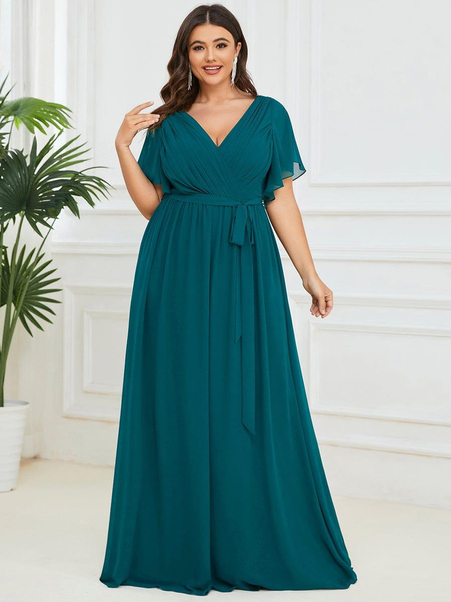 Stilvolles schwarzes Abendkleid A-Linie mit Flügelärmeln, für festliche Anlässe & Gala.