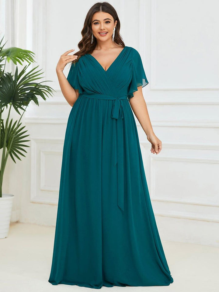 Stilvolles schwarzes Abendkleid A-Linie mit Flügelärmeln, für festliche Anlässe & Gala.