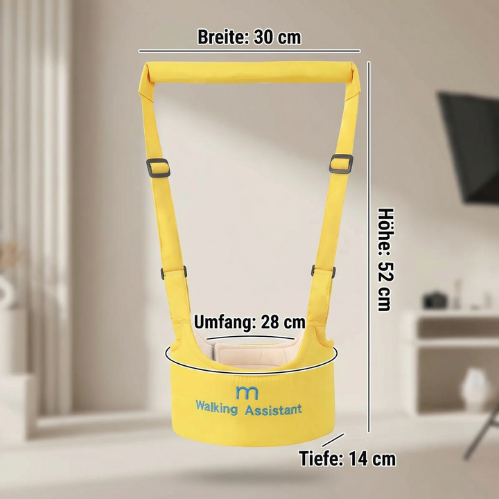 Baby-Lauflernhilfe mit robustem, verstellbarem Sicherheitsgurt für sicheres Laufenlernen von Kleinkindern.