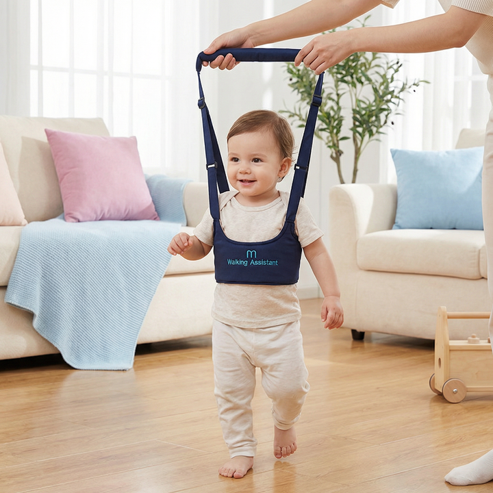 Lauflernhilfe Baby mit Sicherheitsgurt, verstellbar, hilft Kleinkindern sicher laufen zu lernen.
