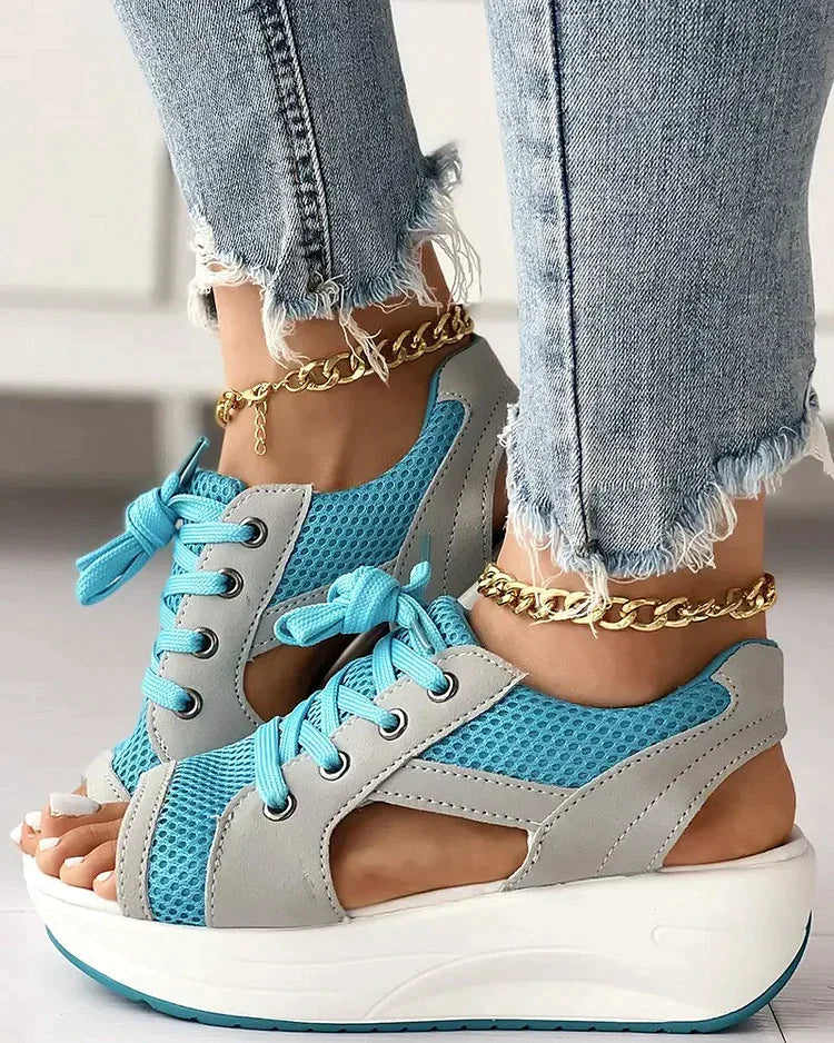 Komfortable Damen Orthopädische Schnür-Sandalen, ideal für lange Sommertage & Freizeit.