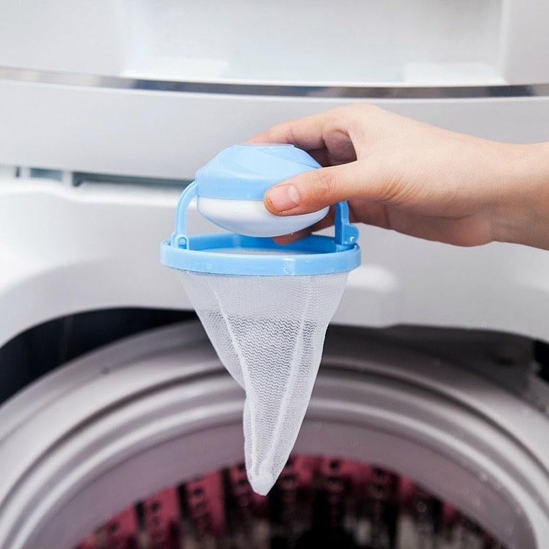 Effektiver Fusselfänger & Haarfänger für die Waschmaschine, fängt Tierhaare & Flusen, wiederverwendbar, 4er Set für saubere Wäsche.
