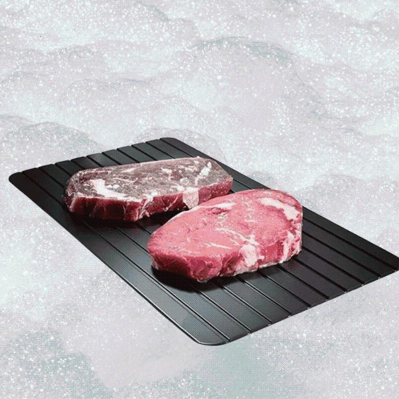 Effiziente Auftauschale für schnelles, natürliches Auftauen von Fleisch & Lebensmitteln ohne Strom, energiesparend.