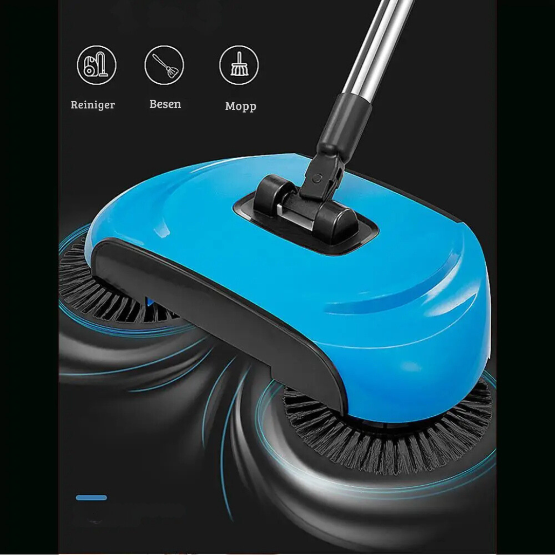 Effizienter 2-in-1 Handbesen mit Saugfunktion für mühelose, stromlose Reinigung von Böden im Haushalt.
