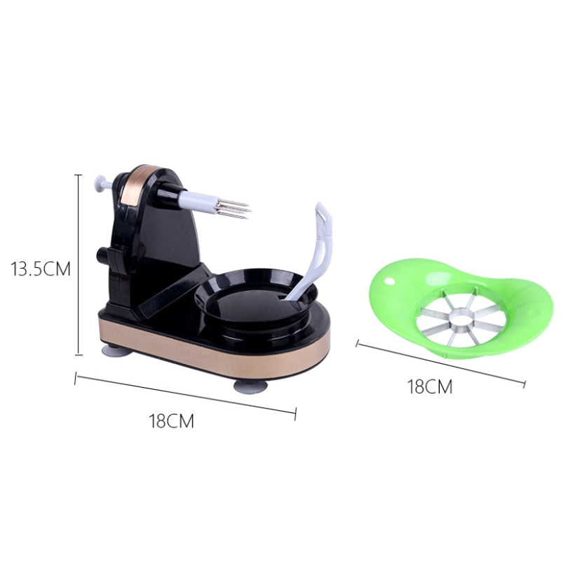 Ergonomischer Apfelschäler zum einfachen Schälen, Entkernen und Schneiden von Äpfeln; spart Zeit in der Küche.