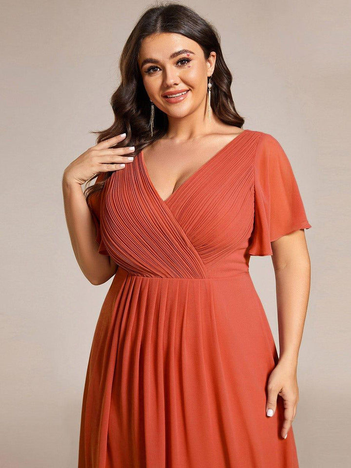 Anthrazit Vokuhila Sommerkleid mit Kurzarm für Hochzeitsgäste; stilvolles Midi-Damenkleid.