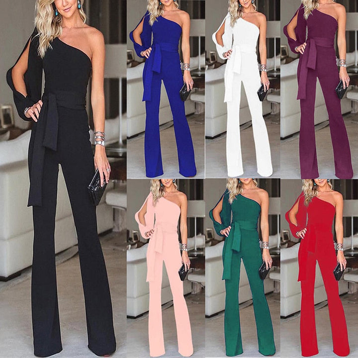 Stilvoller Damen Overall, eleganter Einteiler mit Langarm für festliche Frühlingstage und Abende.