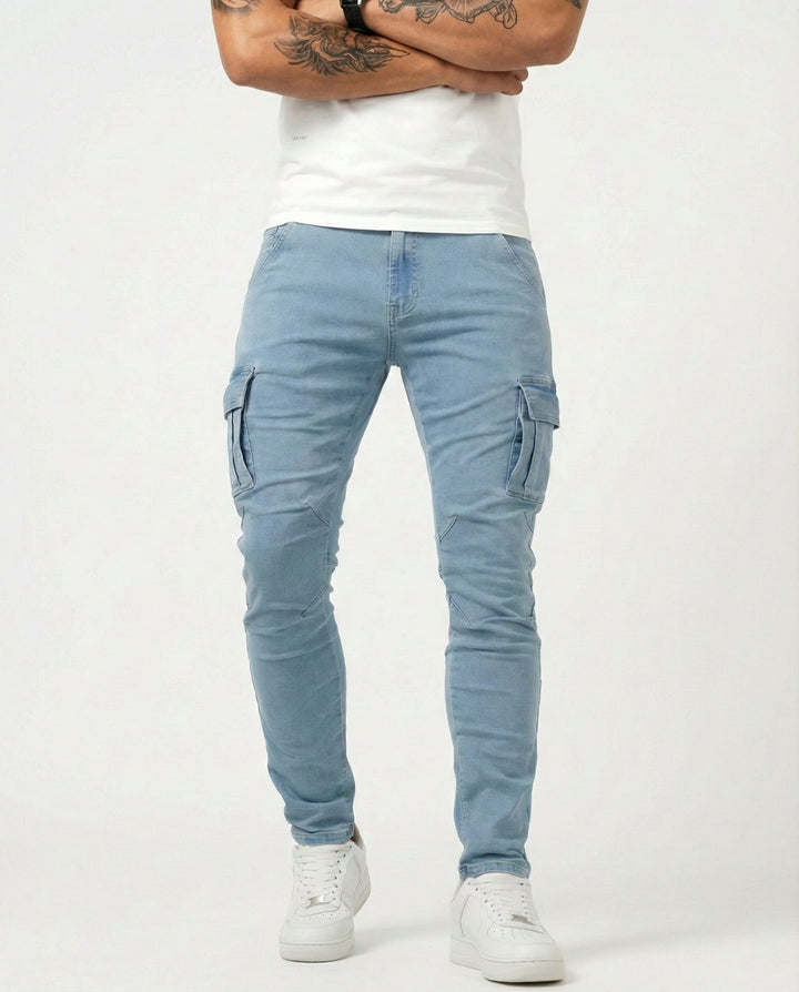 Elastische Herren Cargohose, bequem & vielseitig für Freizeit und Alltag. Lässige Herrenhose mit praktischen Taschen.