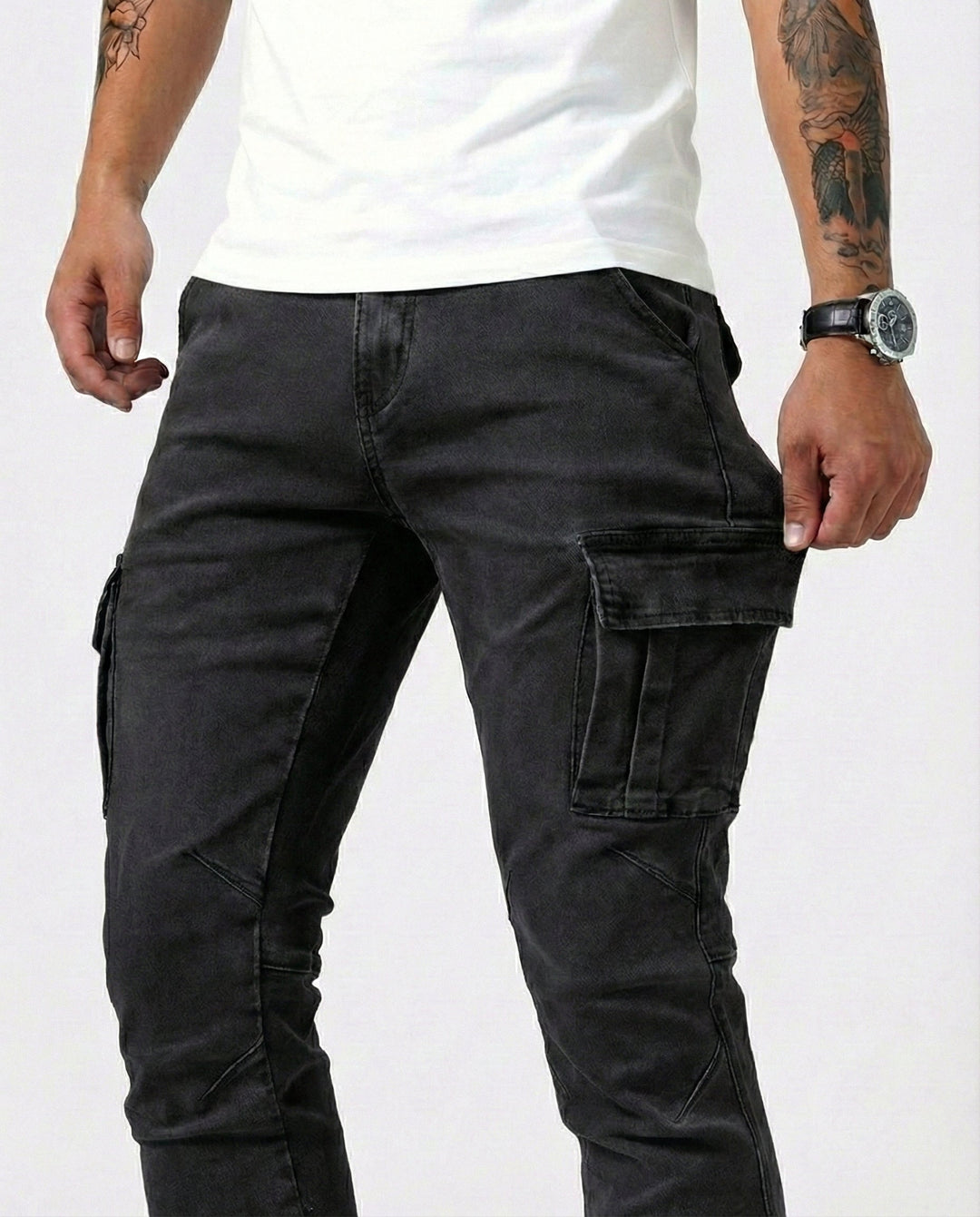 Ganzjährige Herren Freizeithose: bequeme und elastische Cargohose für jeden Tag. Vielseitige Alltagsmode.