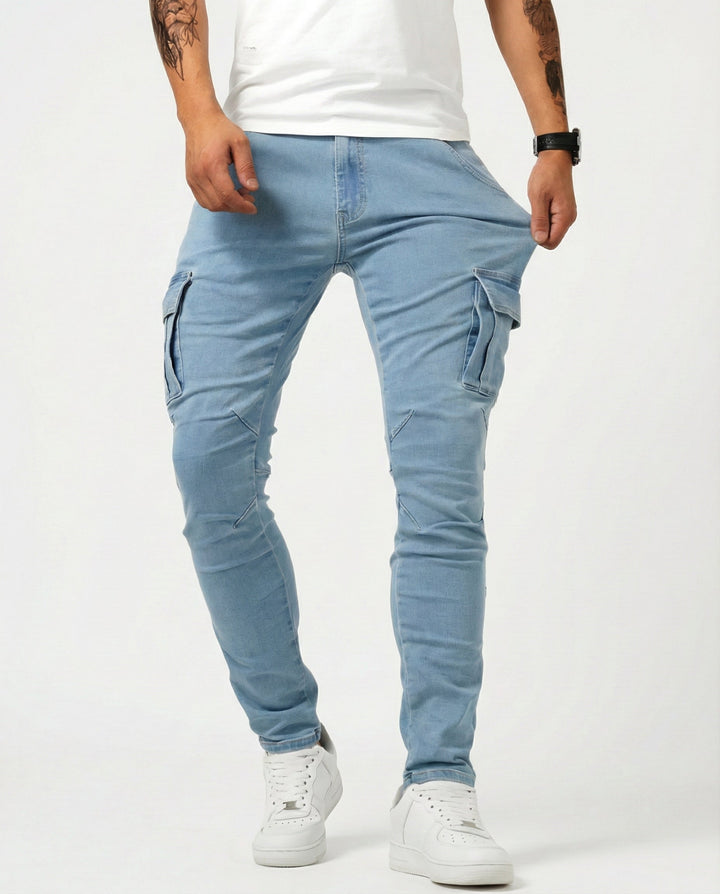 Bequeme Herren Cargohose mit elastischem Bund, ideal für lässige Alltags-Looks und moderne Streetwear.