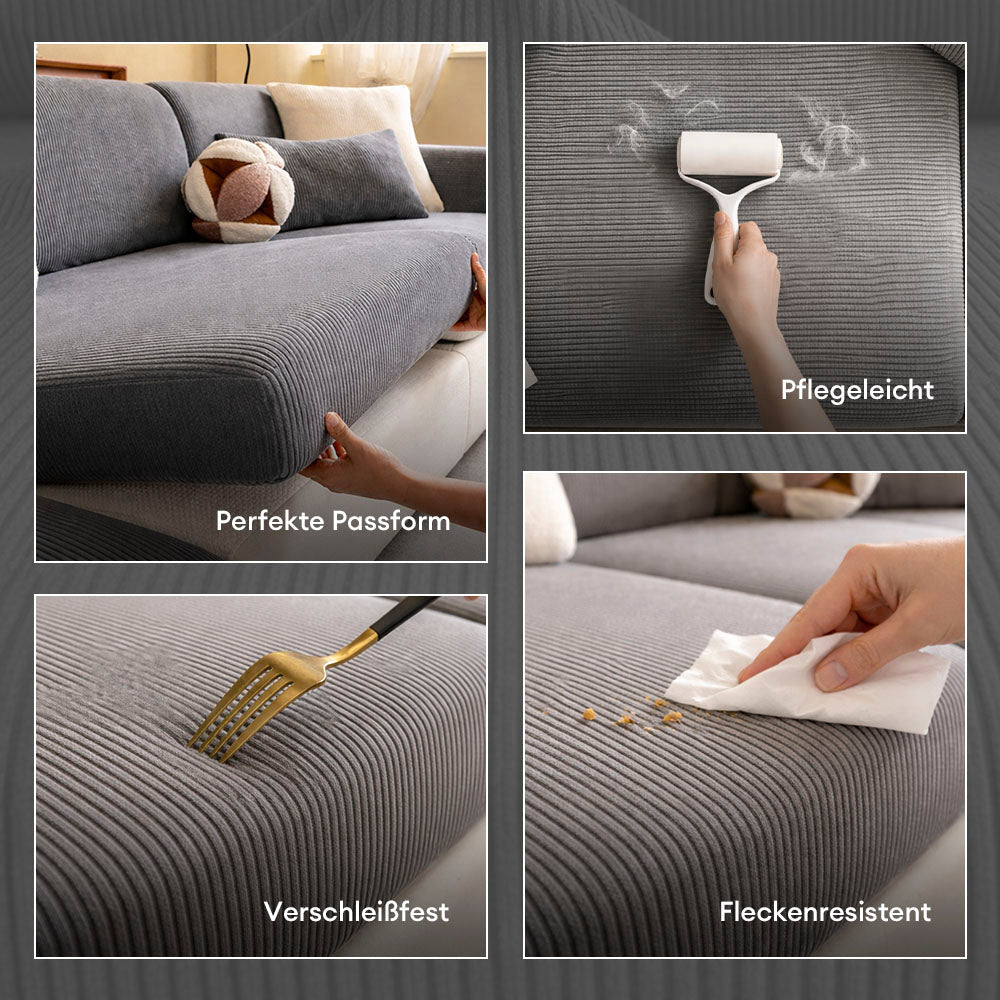 Moderner Sofabezug aus elastischem Cordstoff, verleiht dem Wohnzimmer neuen Stil & Komfort.