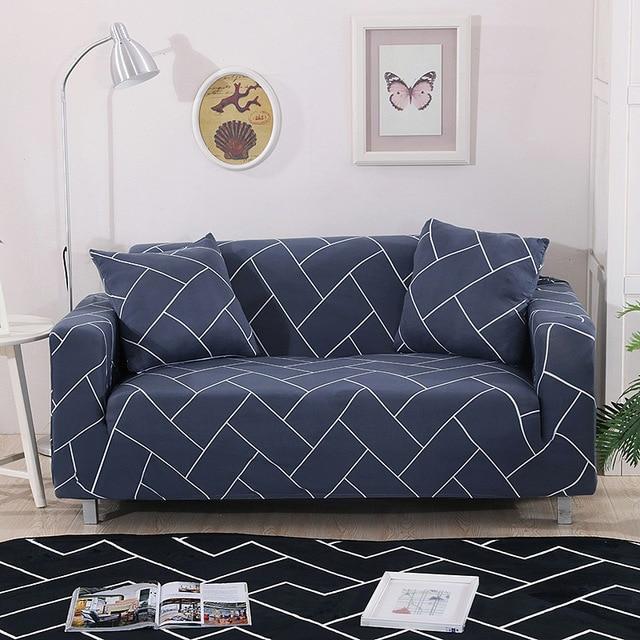 Sofa Schutzhülle aus Stretch-Material, elastisch und atmungsaktiv, für Komfort.