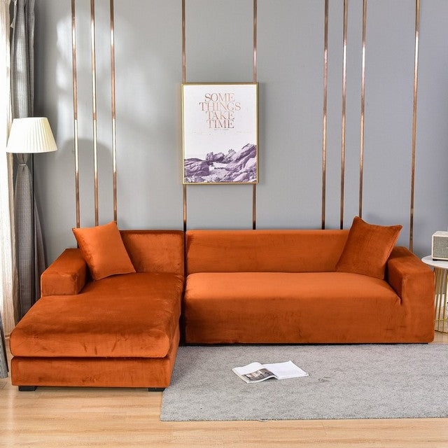 Hochwertiger Stretch-Bezug, dehnbar & weich, bietet kompletten Schutz für Ihr Wohnzimmer-Sofa.