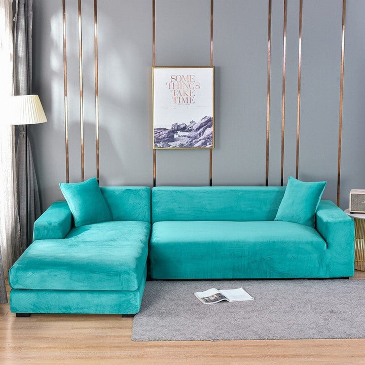 Universeller Sofabezug in Grau, elastisch & pflegeleicht, schafft neuen Look & Schutz für Ihr Sofa.