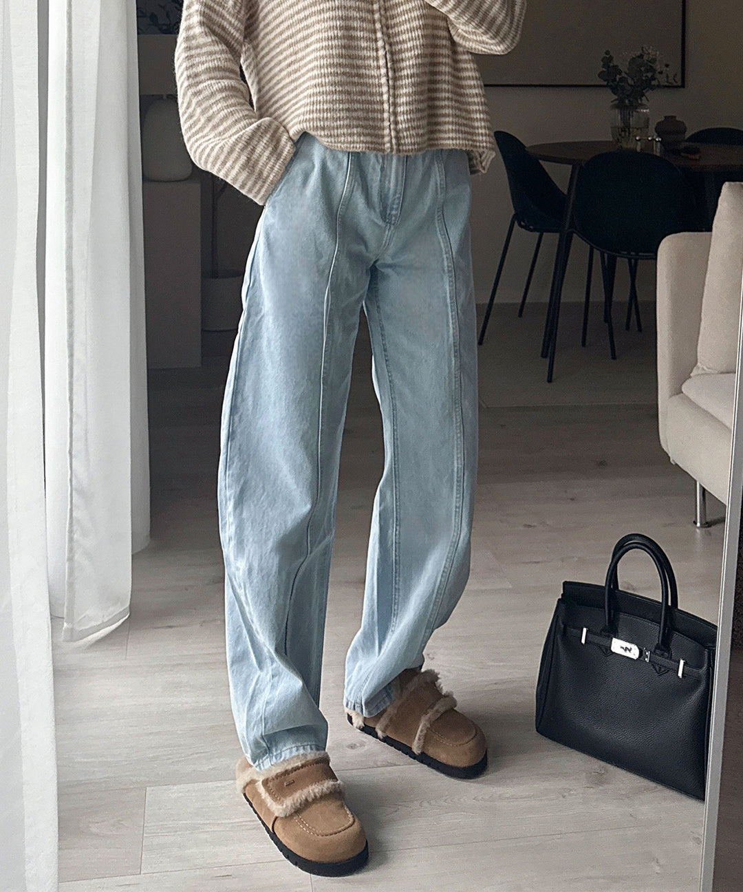 Damen Barrel Jeans, locker geschnitten für mühelosen Stil. Trendige Loose Fit Jeans für Damen, hoher Komfort.