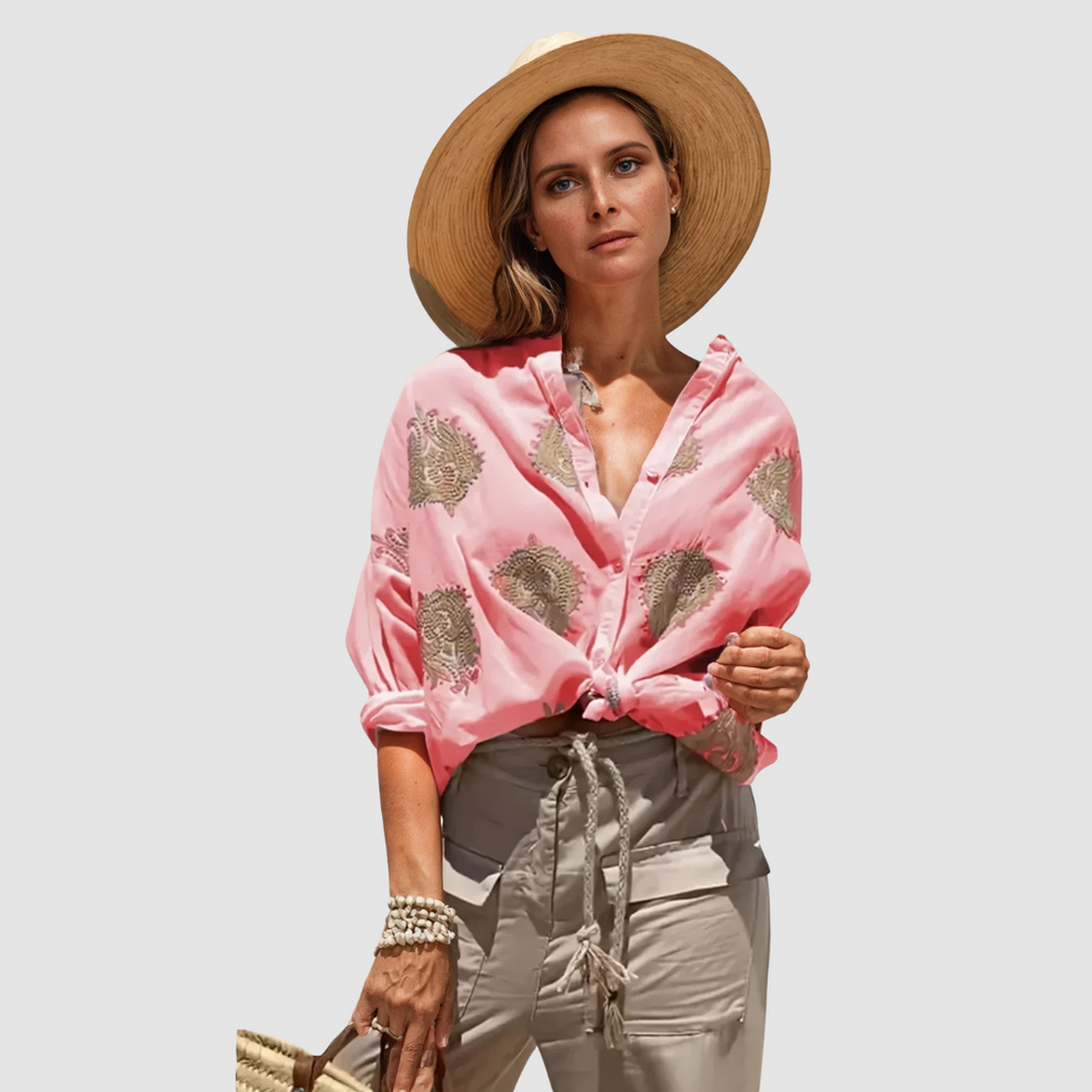 Schicke Umstandsbluse in dezentem Design, atmungsaktiv und bequem, perfekt für Business und Freizeit.