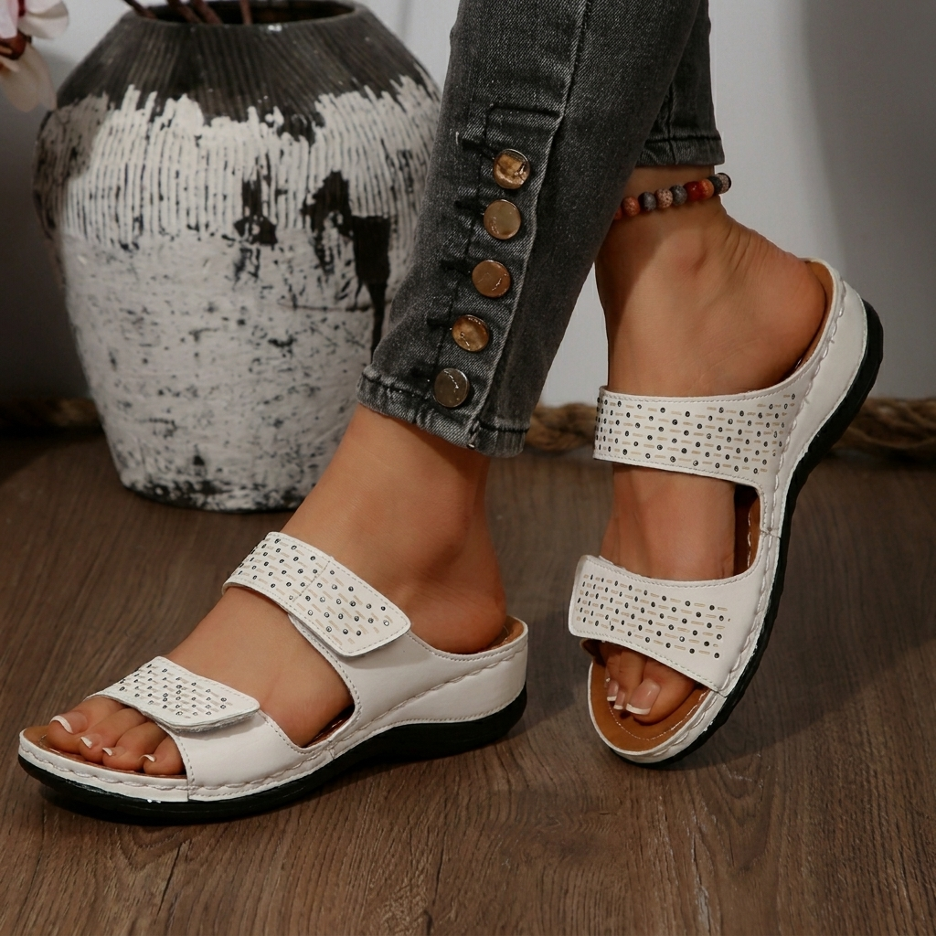 Moderne Damen Sandalen orthopädisch mit atmungsaktivem Hohldesign, ideal für Freizeit, Fußgesundheit & Haltungskorrektur.