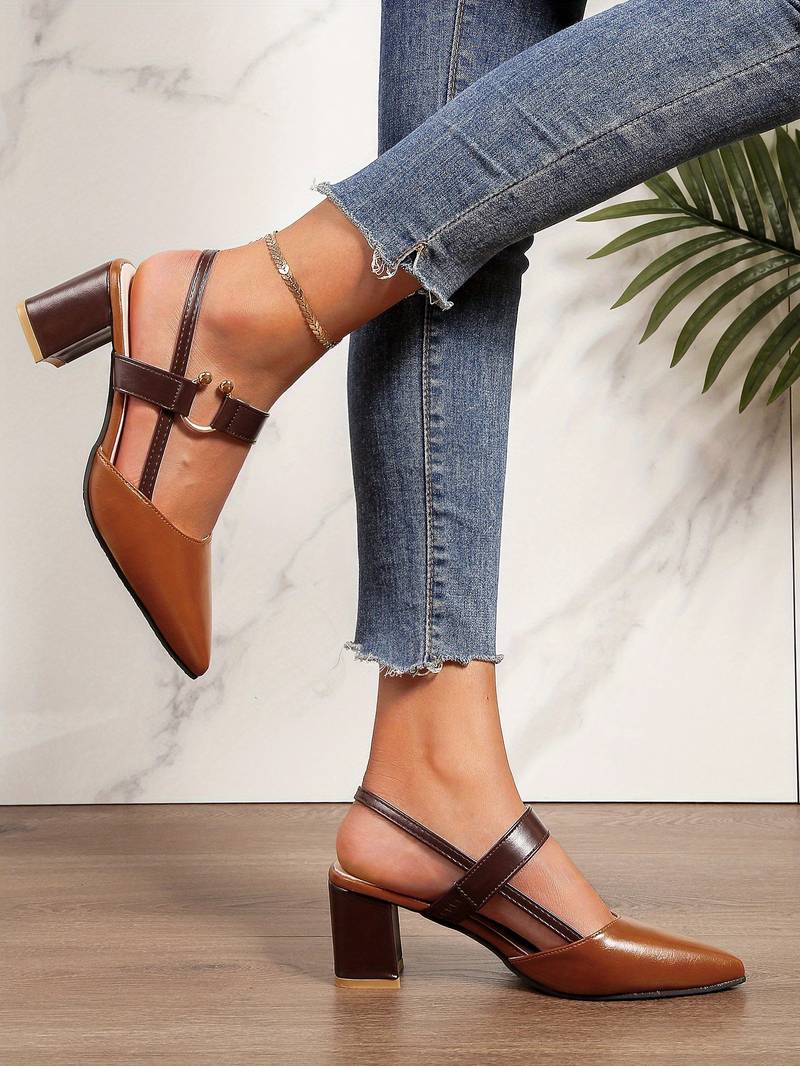 Mittelhohe Absatzschuhe für Damen mit bequemem Blockabsatz, orthopädisch & elegant.