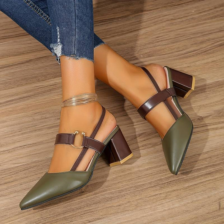 Elegante Damenschuhe mit mittelhohem Blockabsatz, perfekt als Büroschuhe & für besondere Anlässe.